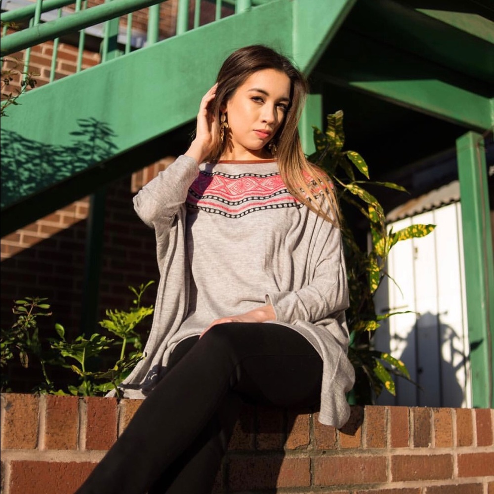 Embroidered sweater top